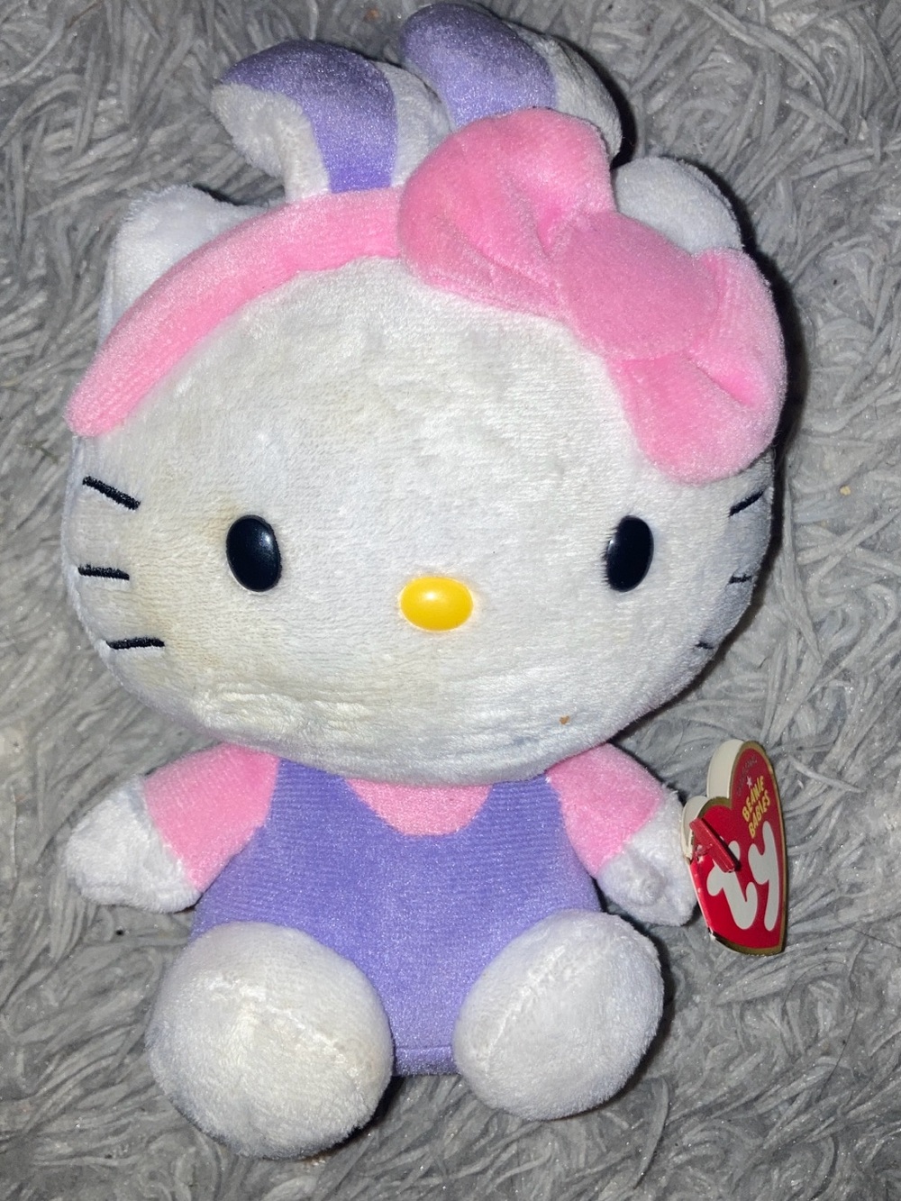 Hello Kitty Ty Easter Plush-white, pink and purple